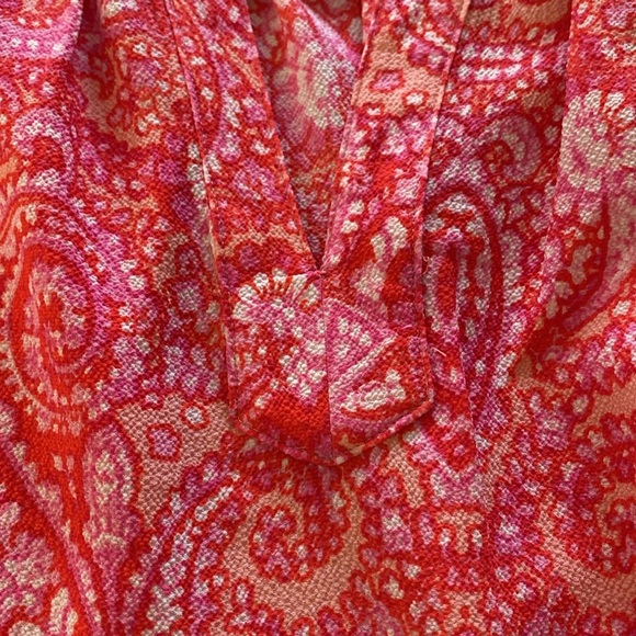 Cynthia Rowley Pink Paisley Notch Neck Tank Top - Picture 4 of 4